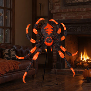 52 Inch Halloween Spider Decoration with 16 Flickering Warm White LEDs — view 6