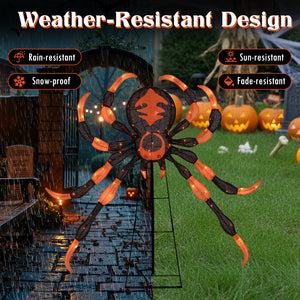 52 Inch Halloween Spider Decoration with 16 Flickering Warm White LEDs — view 8