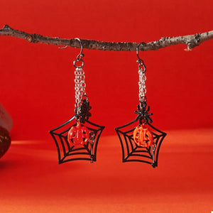 Halloween Spider Web Earrings — view 3