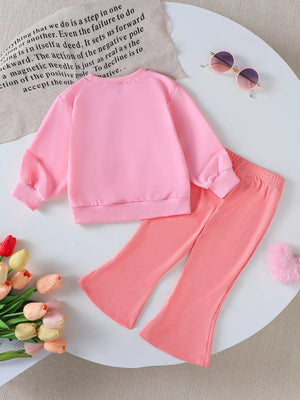 Children's Halloween Graphic Sweatshirt and Flare Pants Set — view 2