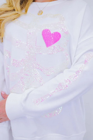 Women's Halloween Sequin Skeleton Crewneck Sweatshirt — view 2