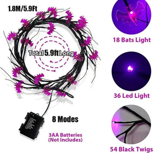 54LED Halloween Bat Decorative Branch String Lights, Wall-mounted Indoor Decorative String Lights — view 6