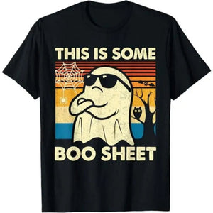 "This is Some Boo Sheet" Ghost T-Shirt - Funny Retro Halloween Apparel for Men & Women — view 5