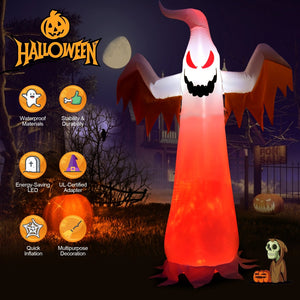 8 Feet Halloween Inflatable Ghost with Rotatable Flame LED Lights — view 7