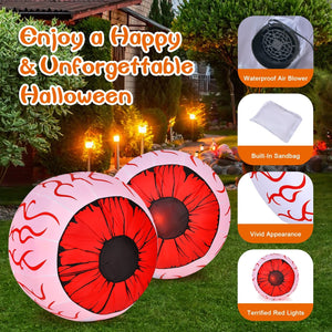 2 Pack 3 Feet Halloween Inflatable Eyeballs with Air Blower — view 7