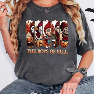 'The Boys Of Fall' Horror Shirt – Fall Vibes Halloween Tee, Horror Friends Autumn Shirt, Cozy Season Fan Gift, Unisex Graphic Top — view 5