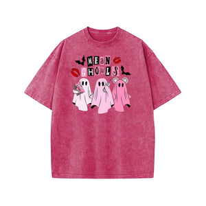 Unisex "Mean Ghouls" Halloween T-Shirt – Washed Cotton, Vintage Streetwear, Bat Graphic — view 5