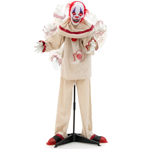 5 FT Grins Animatronic Killer Clown Halloween Decoration with Glowing Red Eyes — view 3