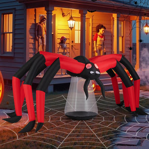 Halloween Inflatable Spider Blow Up Yard Scary Spider with Red Tunnel Light Eyes — view 5