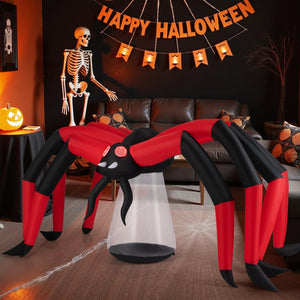 Halloween Inflatable Spider Blow Up Yard Scary Spider with Red Tunnel Light Eyes — view 6