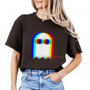 Ghost Trippy Vaporwave T-Shirt – Halloween Techno Rave EDM Party Tee — view 5