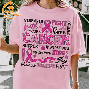 "In October We Wear Pink" Horror Halloween Breast Cancer Shirt – Support Squad Tee, Cancer Survivor Apparel — view 5