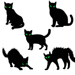 6-Pieces: Glow in the Dark Halloween Yard Sign Decorations with 12 Stakes — view 4