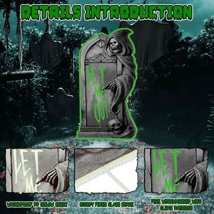 6-Pieces: Glow in the Dark Halloween Yard Sign Decorations with 12 Stakes — view 7