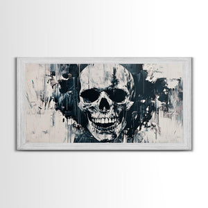 Gothic Skull Art Canvas Print, Dark Moody Abstract Wall Decor, Halloween Living Room Art, Unique Therapy Art Gift, Dark Angels Print — view 6