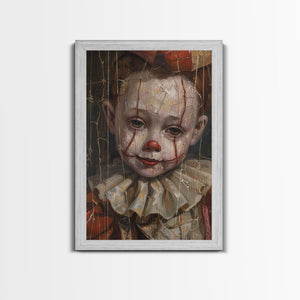 Haunting Clown with Cracked Face - Spooky Halloween Art Print - Creepy Home Decor - Scary Clown Wall Art - Perfect Halloween Decoration — view 6