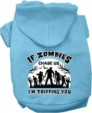 Halloween Pet Hoodie "If Zombies Chase Us, I'm Tripping You" — view 10
