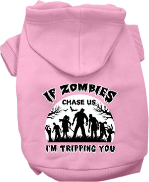 Halloween Pet Hoodie "If Zombies Chase Us, I'm Tripping You" — view 11