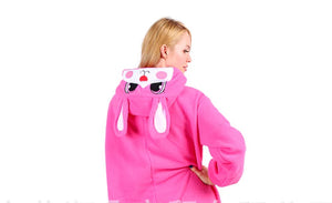 Men And Women Velvet Tamed Cartoon Animal Christmas Halloween Party One-Piece Pajamas — view 3