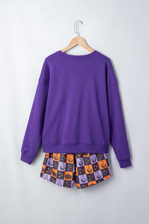 Halloween Witch Long Sleeve Top & Checker Shorts Set — view 3