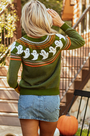 Halloween Ghost Drop Shoulder Sweater — view 2