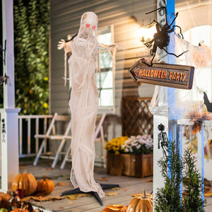 6FT Halloween Animated Standing Mummy with LED Red Glowing Eyes — view 2