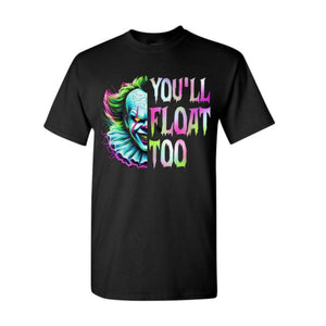 Horror Characters Movie T-Shirt - Scary Clown & Monster Graphic Tee, Halloween Womenswear — view 4
