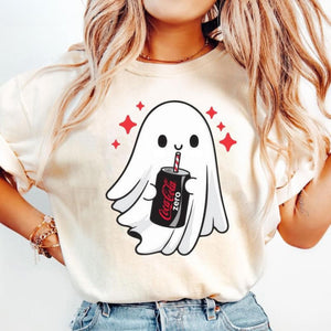 Funny Skeleton Ghost Halloween T-Shirt - Spooky Graphic Tee, Ghost Lover Gift, Unisex Soft Cotton Shirt — view 5