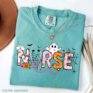 Comfort Colors Spooky Nurse Halloween Shirt – Spooktacular Nursing Tee, Hospital Humor Top, Medical Professional Gift for Women — view 6