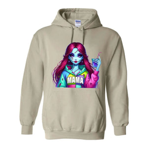 Spooky Mama Movies Characters Hoodie – Cool Halloween Pullover for Moms, Cozy & Funny Horror Film Fan Gift — view 7