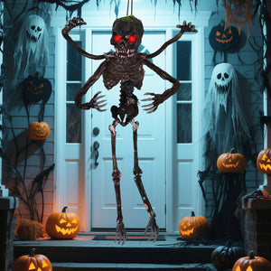 6 Feet Animated Halloween Decoration with 4 Arms Red LED-lit Eyes & Spooky Sounds — view 1