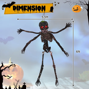 6 Feet Animated Halloween Decoration with 4 Arms Red LED-lit Eyes & Spooky Sounds — view 5