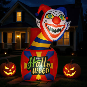 6 Ft Halloween Inflatable Clown with LED Lights for Indoor Outdoor Porch — view 1