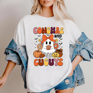 Cute Ghost "Boo" Halloween T-Shirt - Drinking Mexican Ghost Graphic Tee, Spooky Season Apparel — view 6