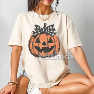 Comfort Colors® Coquette Halloween T-Shirt – Dreamy Jack o Lantern Shirt, Romantic Spooky Season Top, Aesthetic Pumpkin Tee — view 6