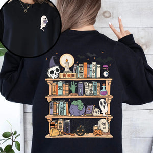 Reading Ghost Sweatshirt – Spooky Teacher & Library Halloween Top — view 6