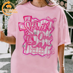 "In October We Wear Pink" Horror T-Shirt - Halloween Breast Cancer Awareness Tee, Cancer Survivor Support Squad Shirt — view 5