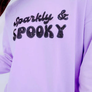 Sequin Skeleton Halloween Sweatshirt for Women – Spooky Casual Crew Neck Pullover, Long Sleeve Fall Streetwear — view 4