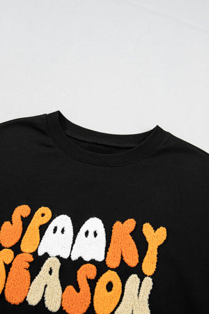 Halloween Spooky Season Embroidered Long Sleeve Sweatshirt — view 4