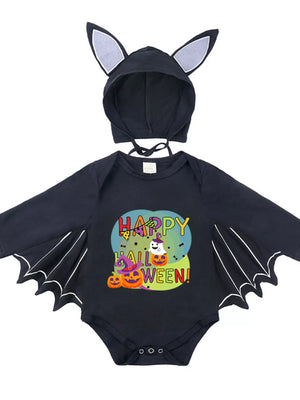 Children's Halloween Bat Bodysuit & Hat Costume Set — view 34