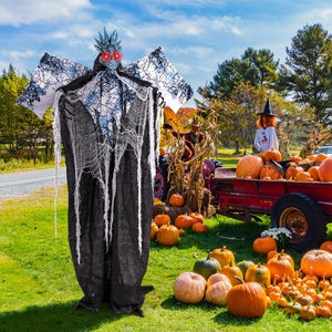 6ft Halloween Animatronic Decoration with Light Up Eyes Posable Wings and Arms — view 1