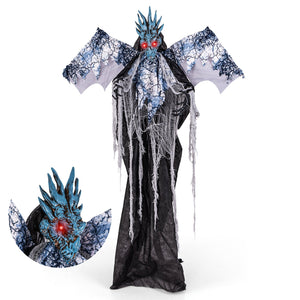 6ft Halloween Animatronic Decoration with Light Up Eyes Posable Wings and Arms — view 3