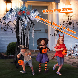 6ft Halloween Animatronic Decoration with Light Up Eyes Posable Wings and Arms — view 5