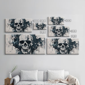 Gothic Skull Art Canvas Print, Dark Moody Abstract Wall Decor, Halloween Living Room Art, Unique Therapy Art Gift, Dark Angels Print — view 7