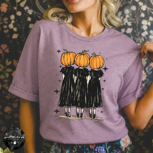 Pumpkin Heads Tee | Vintage Halloween Pumpkin People Graphic T-Shirt — view 1