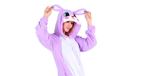 Men And Women Velvet Tamed Cartoon Animal Christmas Halloween Party One-Piece Pajamas — view 2