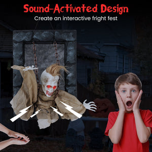 Halloween Hanging Animated Zombie Prisoner Decoration Sound-Activated — view 7