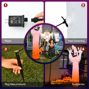 12 Feet Halloween Inflatable Decoration with Built-in LED Lights — view 5