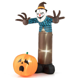 7 FT Inflatable Halloween Haunted Scarecrow Pumpkin Ghost with Built-in LED Lights — view 3