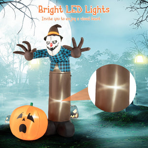 7 FT Inflatable Halloween Haunted Scarecrow Pumpkin Ghost with Built-in LED Lights — view 8
